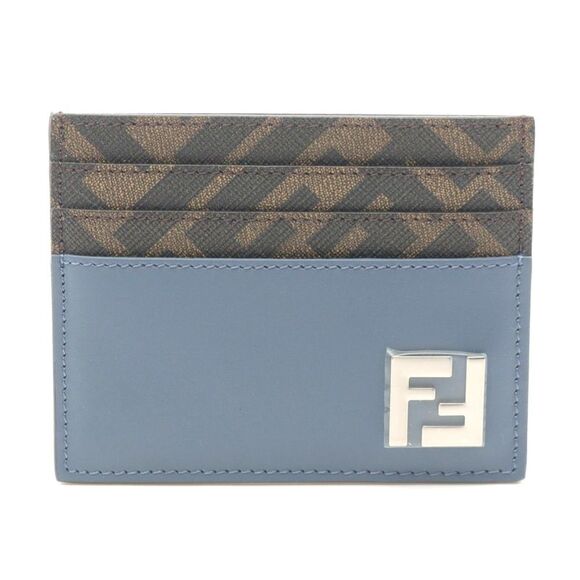 Fendi FF Logo Card Case Leather PVC